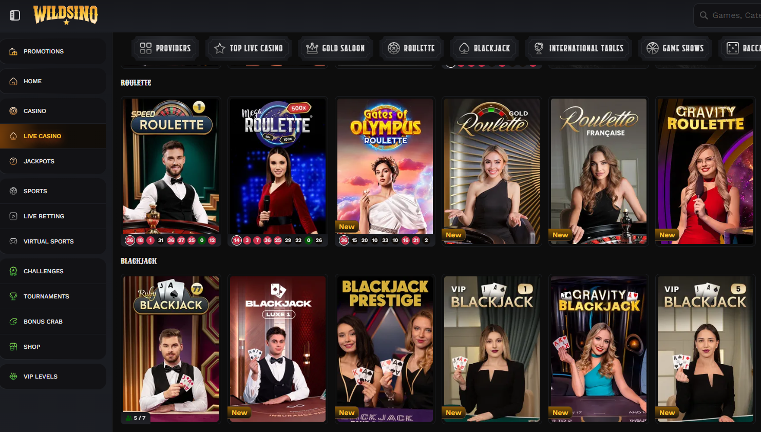 Wildsino Casino Live Casino